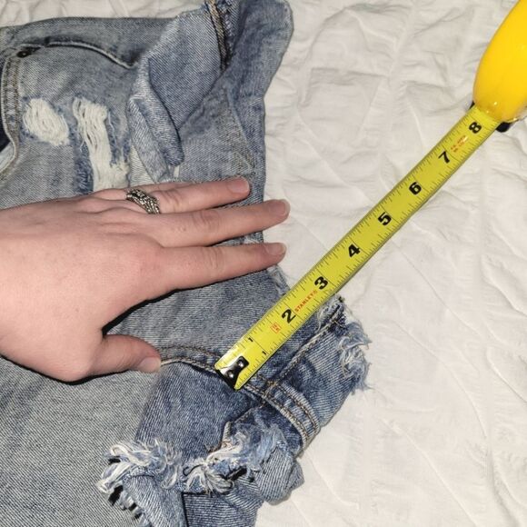 Forever 21 Distressed Denim Shortalls Overalls 28 - Picture 7 of 9